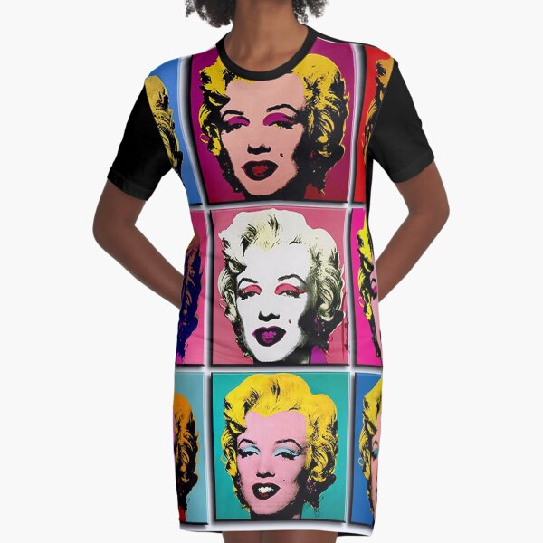 MARILYN ABSTRACT : Art Deco Pop Art Print Graphic T-Shirt Dress