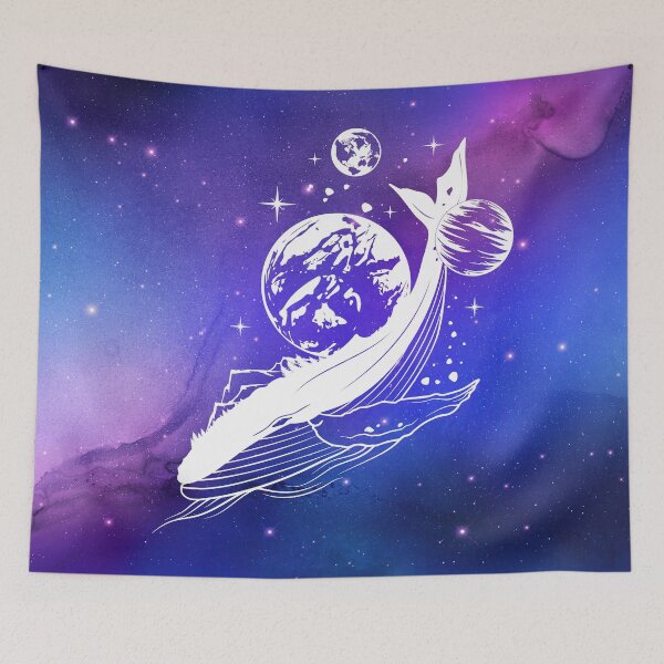 Item preview, Celestial Aesthetic Watercolor Nebula Universe with Whale designed and sold by Trish Dish.