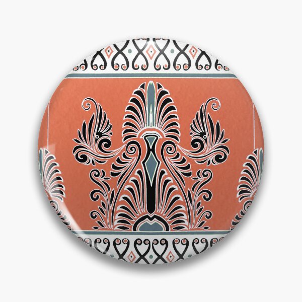Item preview, Ancient Greek Roman Decorative Wall Design - Periwinkle, Orange, White, Black designed and sold by Talia Felix.