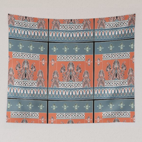 Item preview, Ancient Greek Roman Decorative Wall Design - Periwinkle, Orange, White, Black designed and sold by Talia Felix.