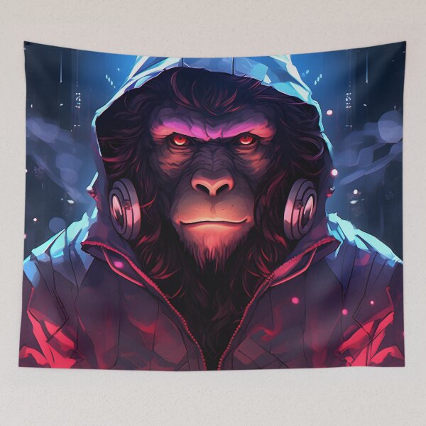 Item preview, Neon Gorilla: A Cyberpunk Stroll Through the Dark designed and sold by aigcx.
