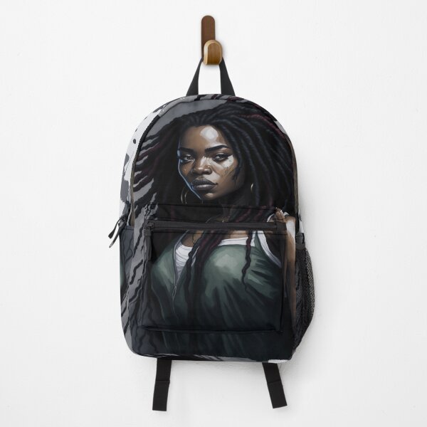 Item preview, beautiful black woman with dreadlocks, watercolor painting design designed and sold by womenandflowers.