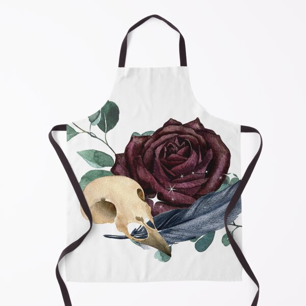 Item preview, Bird skull rose foliage watercolor designed and sold by jellysquidart.