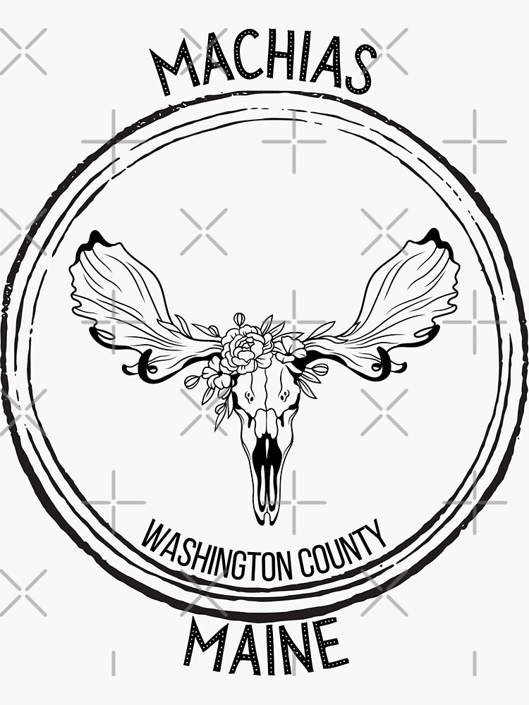 "Machias Maine Moose Skull" Sticker for Sale by Ashley Gagnon Redbubble
