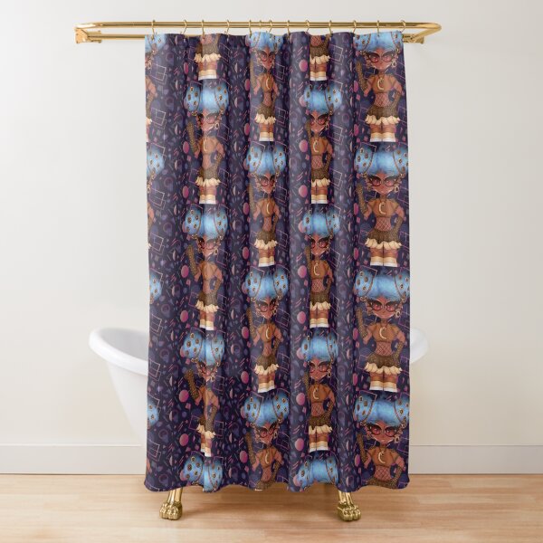 Tokidoki Sea Punk Shower Curtain with Rings (Blue) : : Home