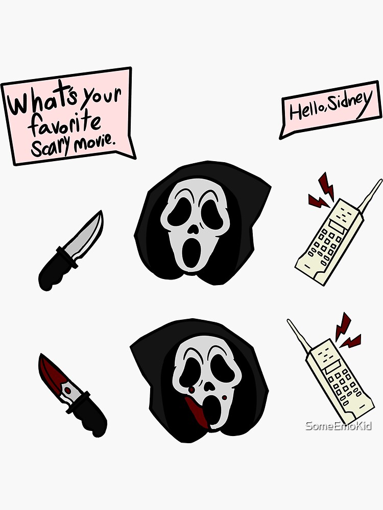 Thumbnail 3 of 3, Sticker, Ghost Face! designed and sold by SomeEmoKid.