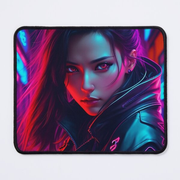 Item preview, Neon Cyberpunk Woman Fierce designed and sold by CuratedChoices.