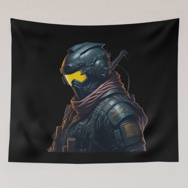 Item preview, Cyberpunk style fighter pilot designed and sold by ProductArtistry.