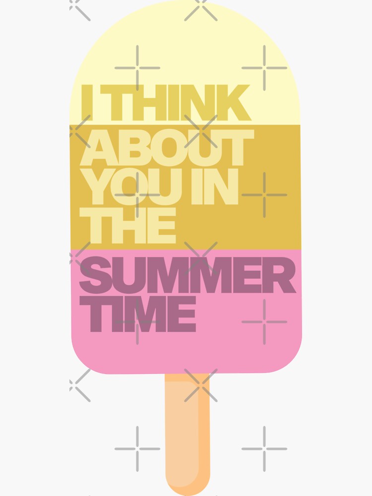 Thumbnail 3 of 3, Sticker, I Think About You in the Summertime designed and sold by CreativeKristen.