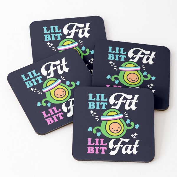 Item preview, Lil Bit Fit Lil Bit Fat (Retro Cartoon) Funny Avocado Pun designed and sold by Brogress Project.