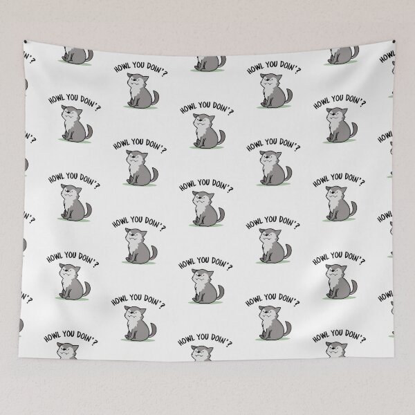 Item preview, Howl You Doin Funny Wolf Puns designed and sold by punnybone.