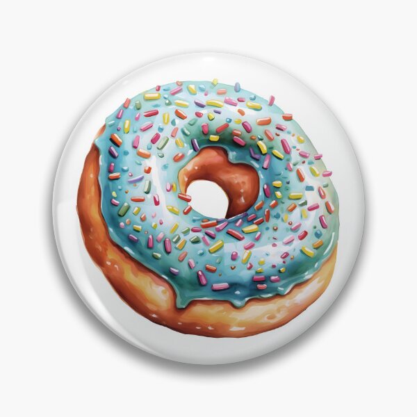 Item preview, Rainbow sprinkles Blue watercolor donut illustration  designed and sold by JinJinYoon.
