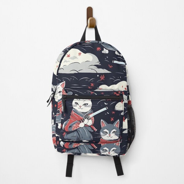 Item preview, Samurai Cats Pattern in the style of Yokai Illustrations designed and sold by Design-Fountain.