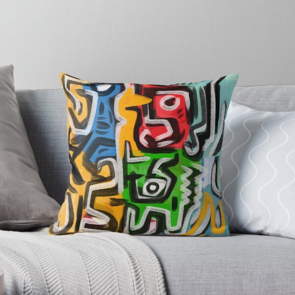 art de rue primitif Coussin