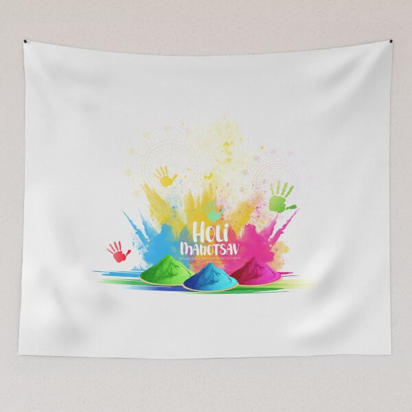 Item preview, Colorful hands, powders and rangoli decoration for Holi designed and sold by TirrellColister.