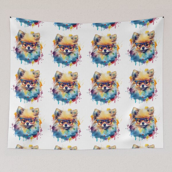 Artikelvorschau, Rainbow Splash Art Nerdy Pomeranian entworfen und verkauft von ttntt.