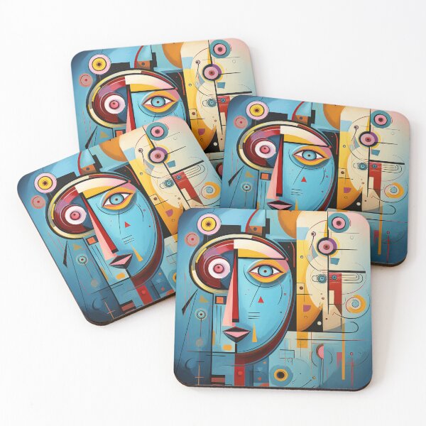 Item preview, Cubist Whimsy: A Vibrant Abstract Art Piece - N 30 designed and sold by Moisky Art.