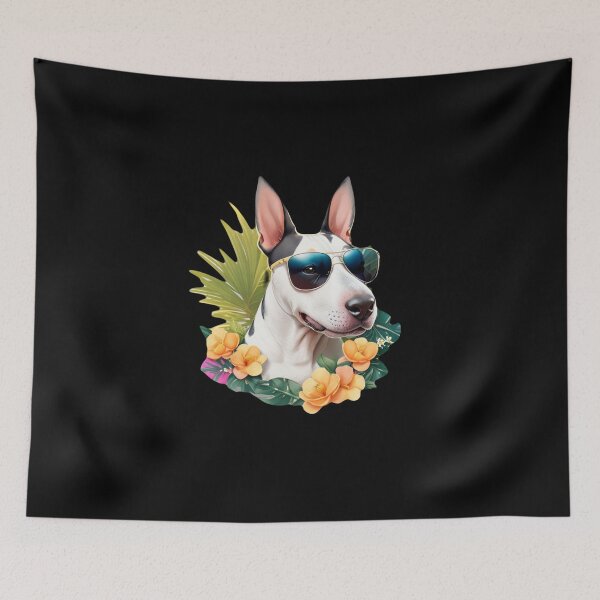 Item preview, Cute terrier dog with wearing glasses floral  designed and sold by Gigglyvibes.