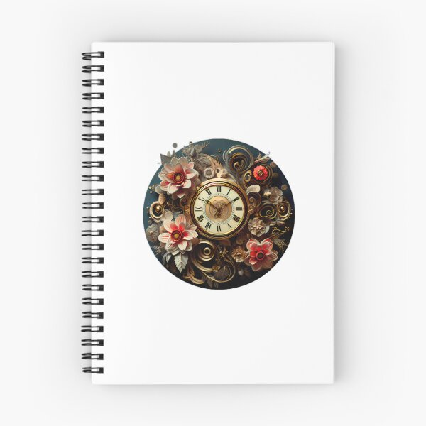 Item preview,  Steampunk Gears Clock with Flowers  designed and sold by BrandonArtWorld.