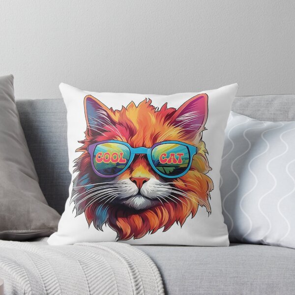 Aperçu de l'œuvre Cool Cat avec des nuances élégantes | Cool rétro pour les amoureux des chats créée et vendue par PopPopGfx.