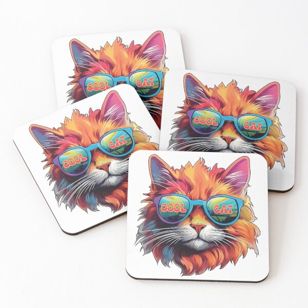 Item preview, Cool Cat with Stylish Shades | Retro Coolness for Cat Lovers designed and sold by PopPopGfx.