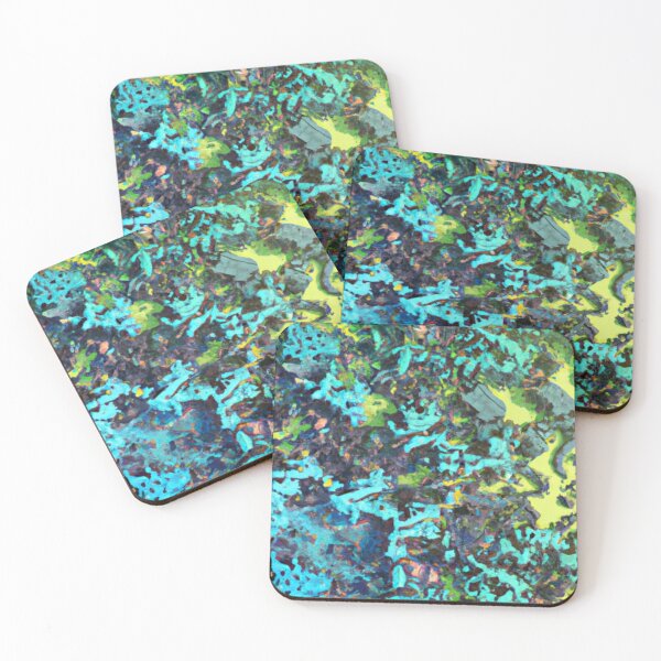 Artikelvorschau, Abstrakter blaugrüner und gelber Farbspritzer entworfen und verkauft von calibrit.