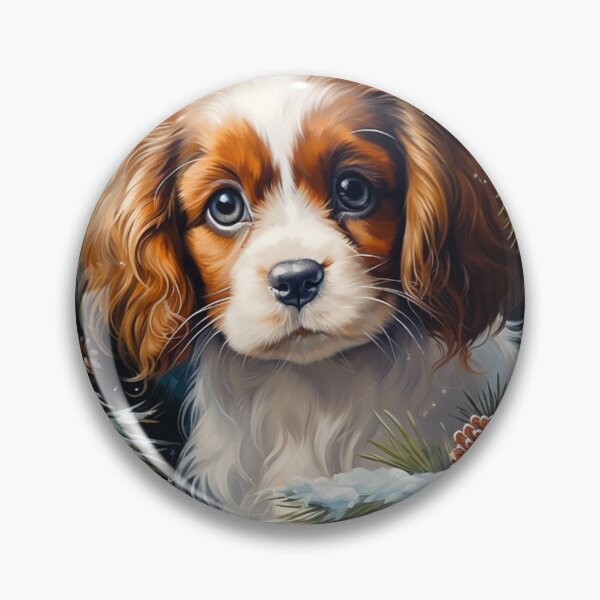 Item preview, Cavalier Puppy Painting designed and sold by Nocturne  Paws.