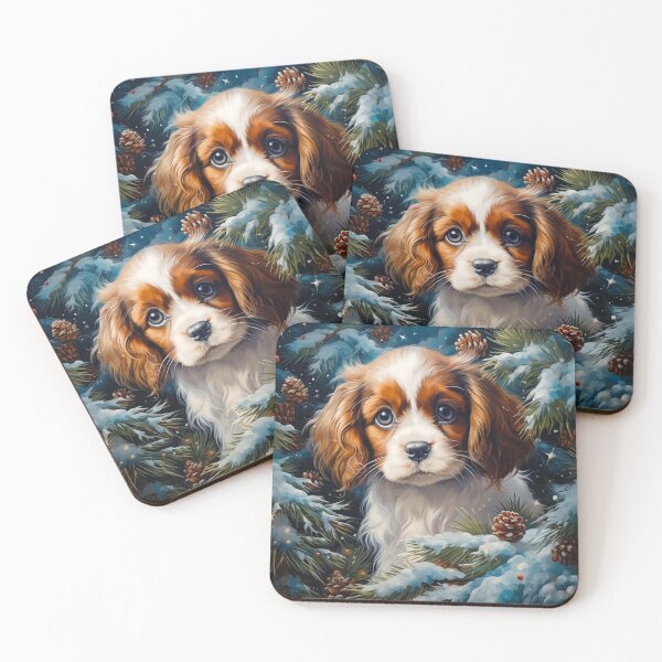 Item preview, Cavalier Puppy Painting designed and sold by Nocturne  Paws.
