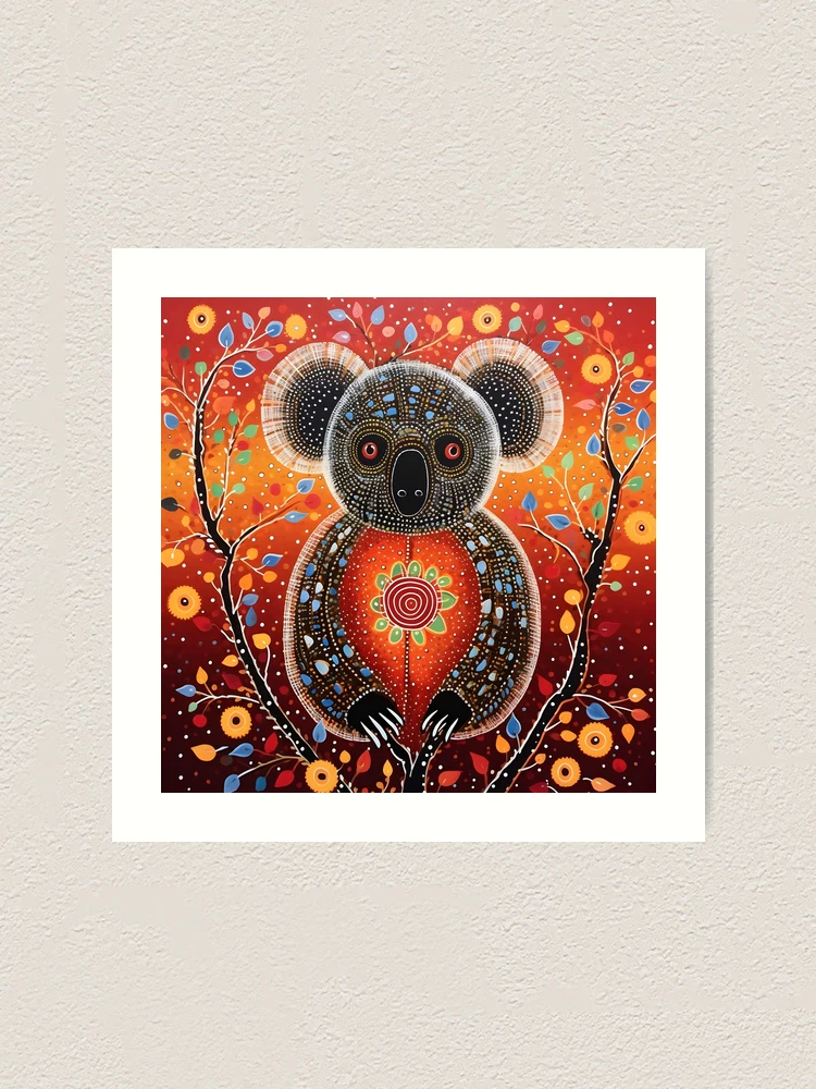 Koala Dot Painting Aboriginal - Indigenous Art Print