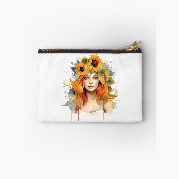 Item preview, Watercolor Beautiful Girl With Sunflower Crown designed and sold by usablestores.