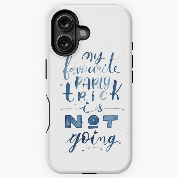 Party Trick Watercolor Lettering Introvert Quote iPhone Tough Case