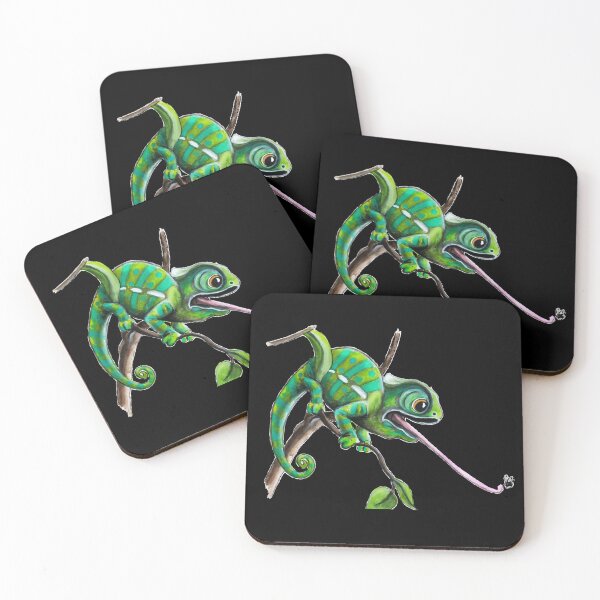 Item preview, Chameleon gets a bug watercolour painting designed and sold by Funsize-Art.