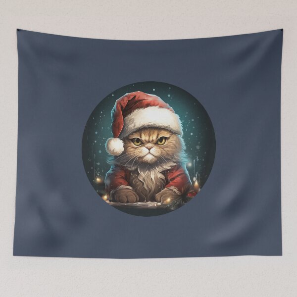 Item preview, Grumpy Christmas Cat - SantaCat designed and sold by BLKBNNY.