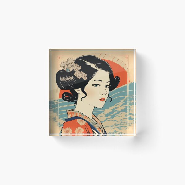 Aperçu de l'œuvre Ukiyo-e Rétro Pop Esthétique Fille créée et vendue par NateCF.
