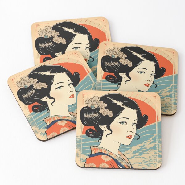 Aperçu de l'œuvre Ukiyo-e Rétro Pop Esthétique Fille créée et vendue par NateCF.