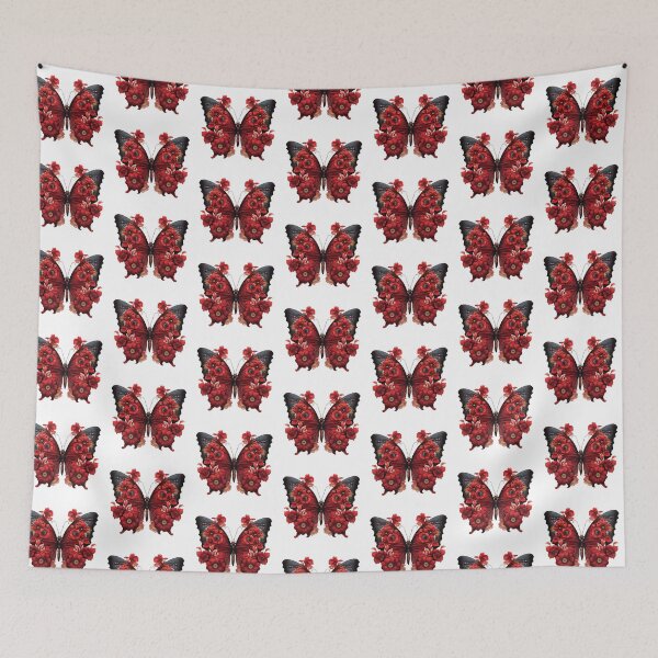 Item preview, Butterfly Red Floral Pattern designed and sold by usablestores.