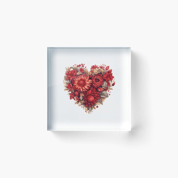 Item preview, Red Floral Heart designed and sold by usablestores.