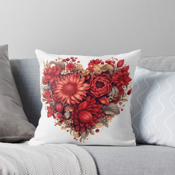 Item preview, Red Floral Heart designed and sold by usablestores.