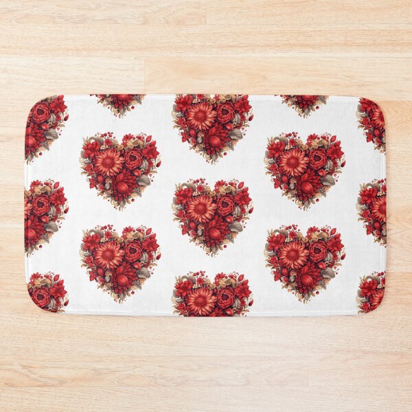 Item preview, Red Floral Heart designed and sold by usablestores.