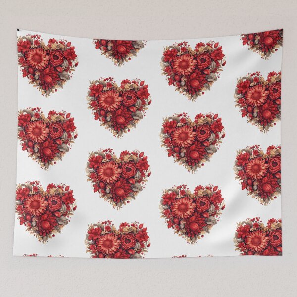 Item preview, Red Floral Heart designed and sold by usablestores.