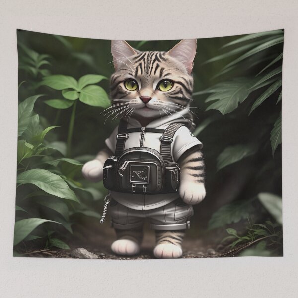 Item preview, adventurous cat designed and sold by Animal-Avenue.