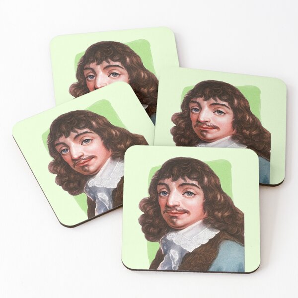 Item preview, French Philosopher René Descartes - mint Green - illustration  designed and sold by Litstoy.