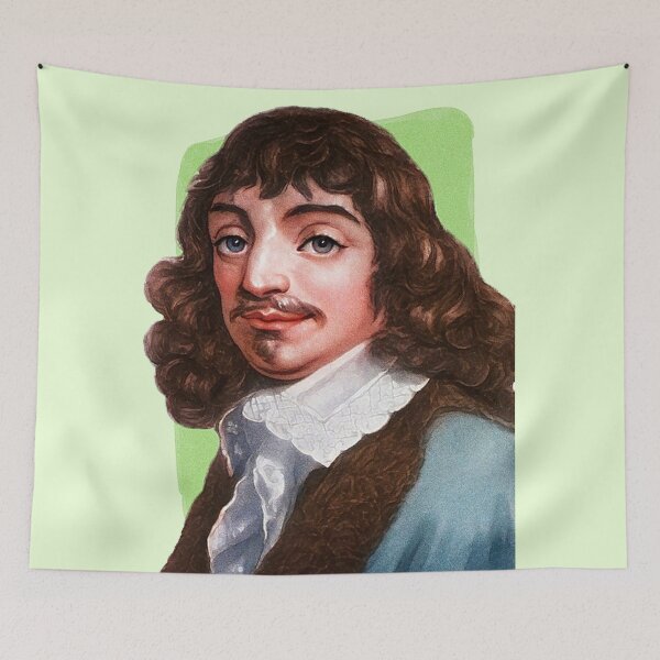 Item preview, French Philosopher René Descartes - mint Green - illustration  designed and sold by Litstoy.