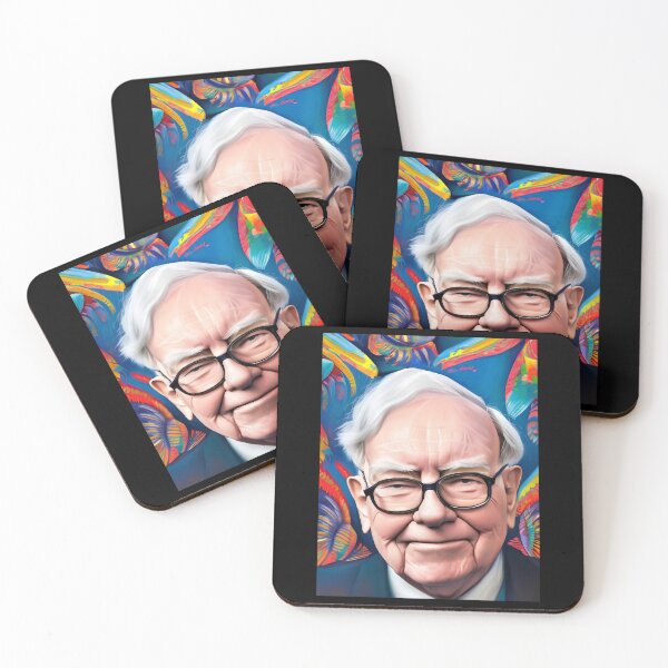 Item preview, Warren Buffett in floral portrait designed and sold by axlmc-mullen.