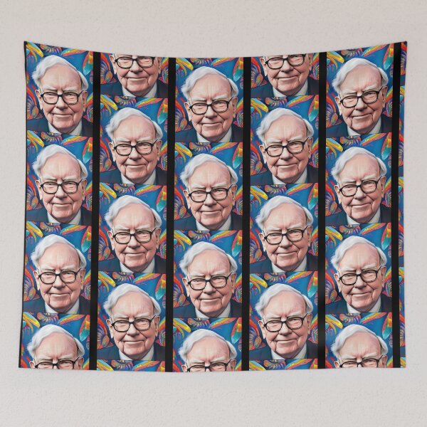 Item preview, Warren Buffett in floral portrait designed and sold by axlmc-mullen.