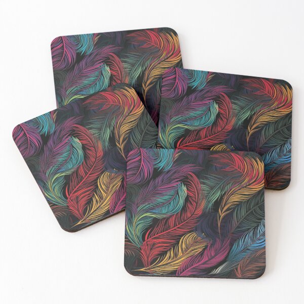 Item preview, Ombre Colourful Feathers Digital Pattern designed and sold by zolarche.