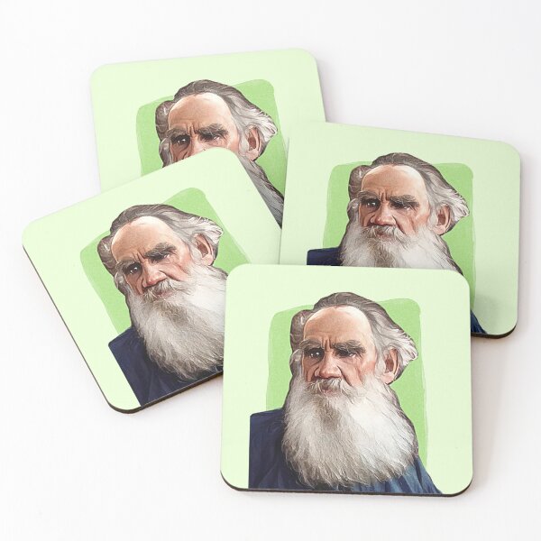 Item preview, Russian Novelist Leo Tolstoy - mint Green - illustration  designed and sold by Litstoy.