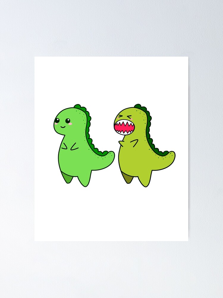 Cute Dino Loves Instant Noodles - Cute Dinosaur - Posters and Art Prints