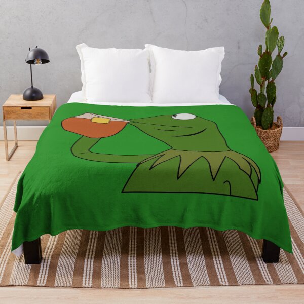 Item preview, Sipping Tea Meme King but That's None of my Business Throw Pillow designed and sold by jumpmhock23.