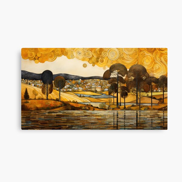 Aperçu de l'œuvre Paysage à la Gustav Klimt créée et vendue par VisionDuke.